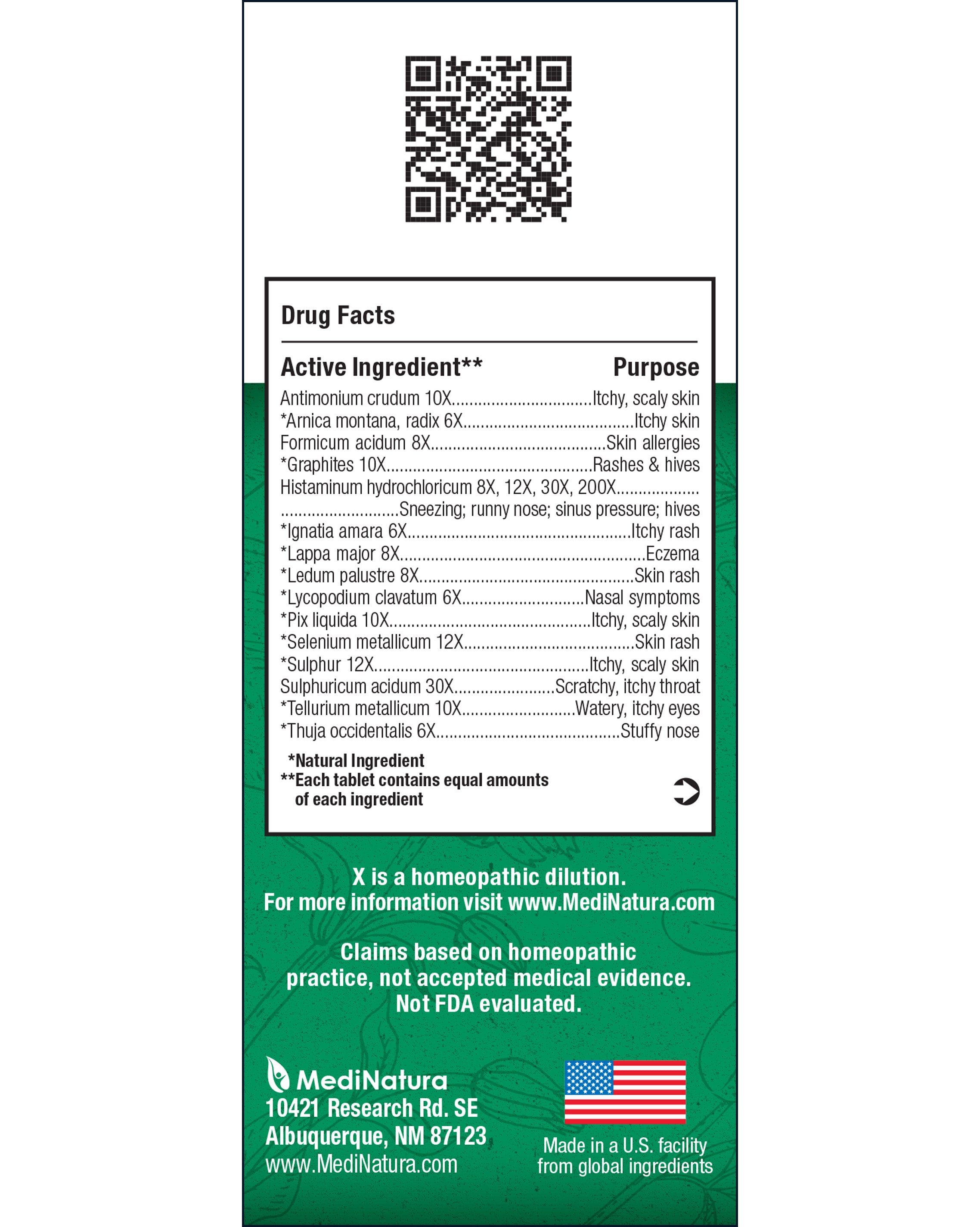 BHI Allergy Relief active ingredients