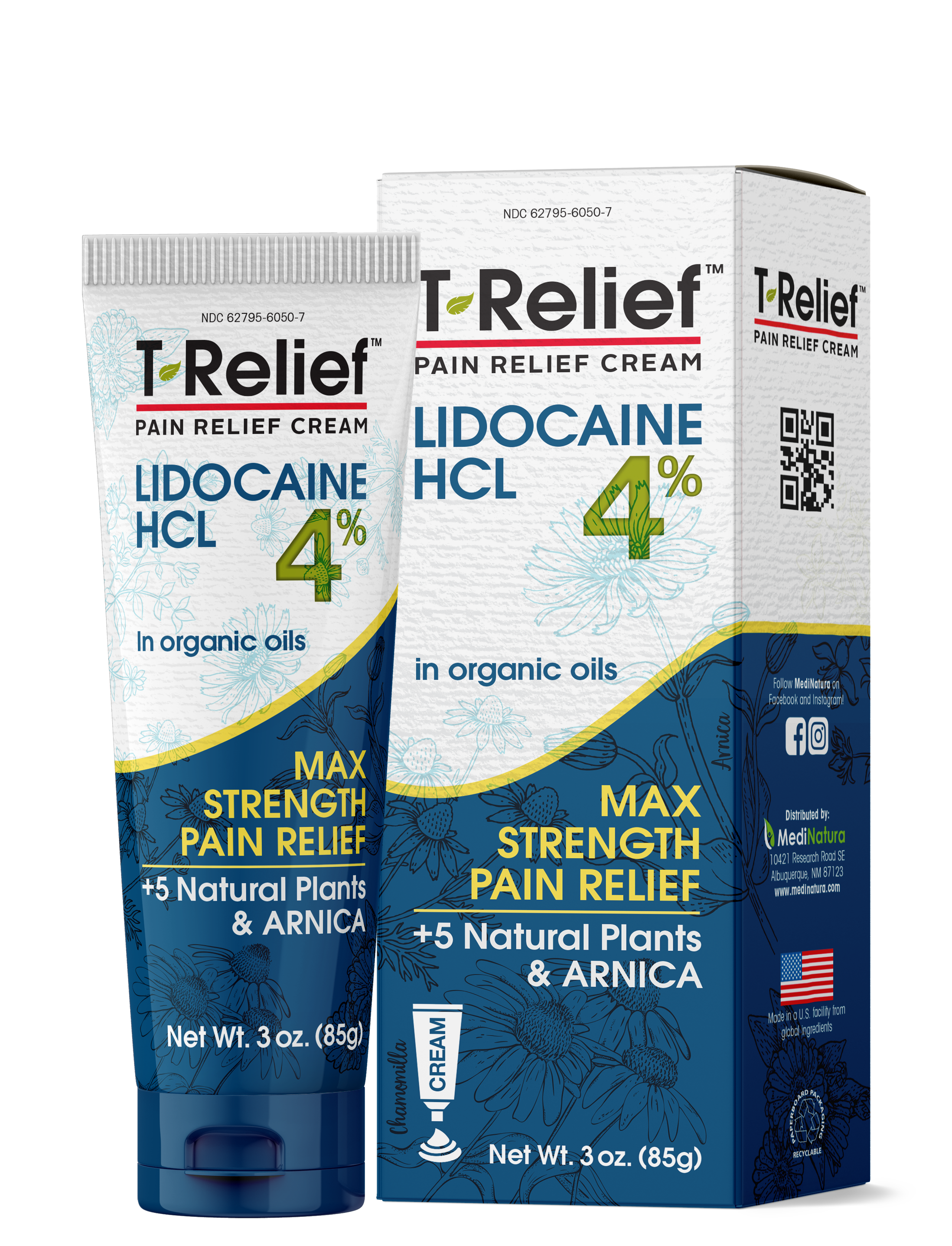 T-Relief Lidocaine 4% Maximum Strength Pain Relief Cream - 3oz