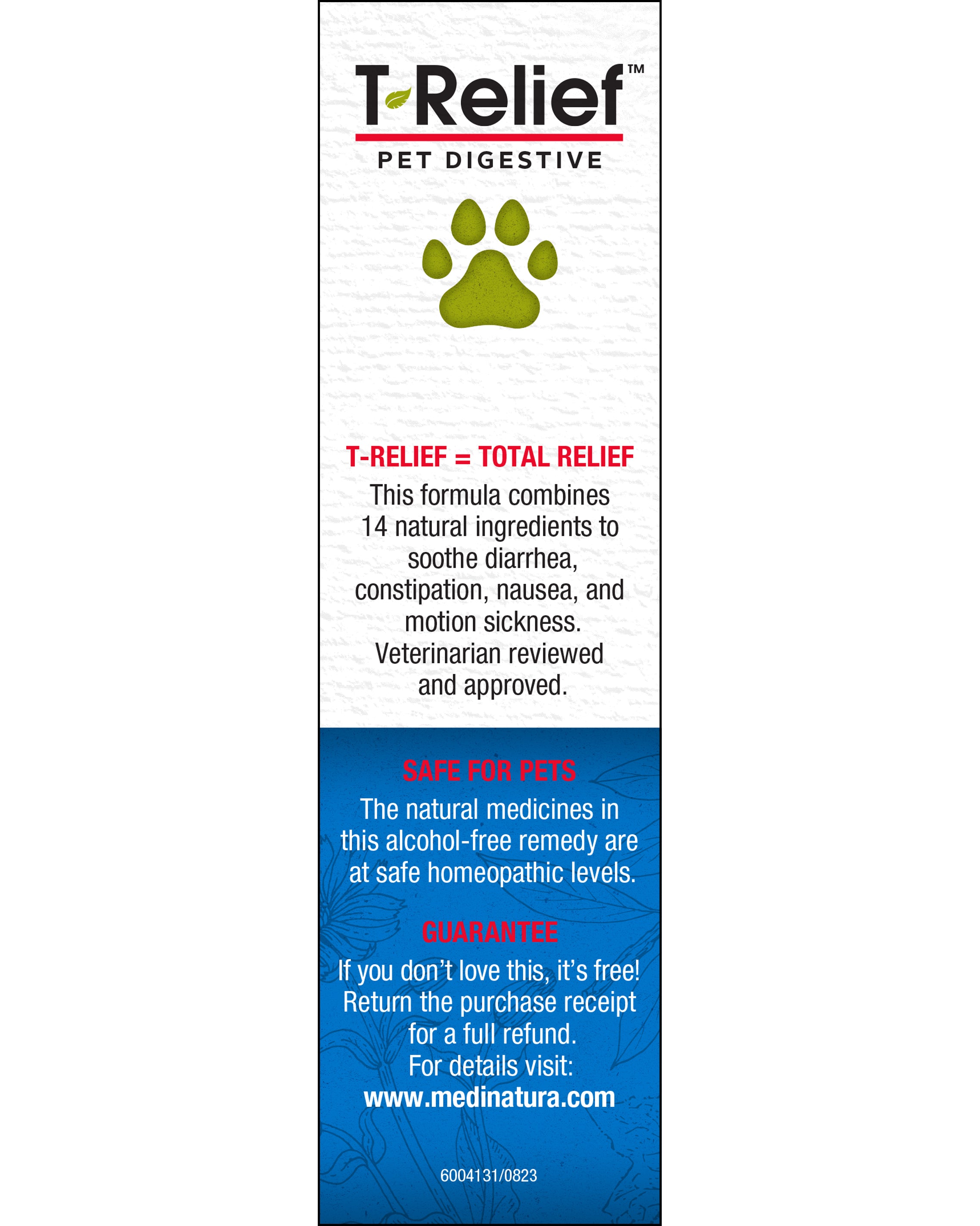 T-Relief PET Digestive Drops Guarantee