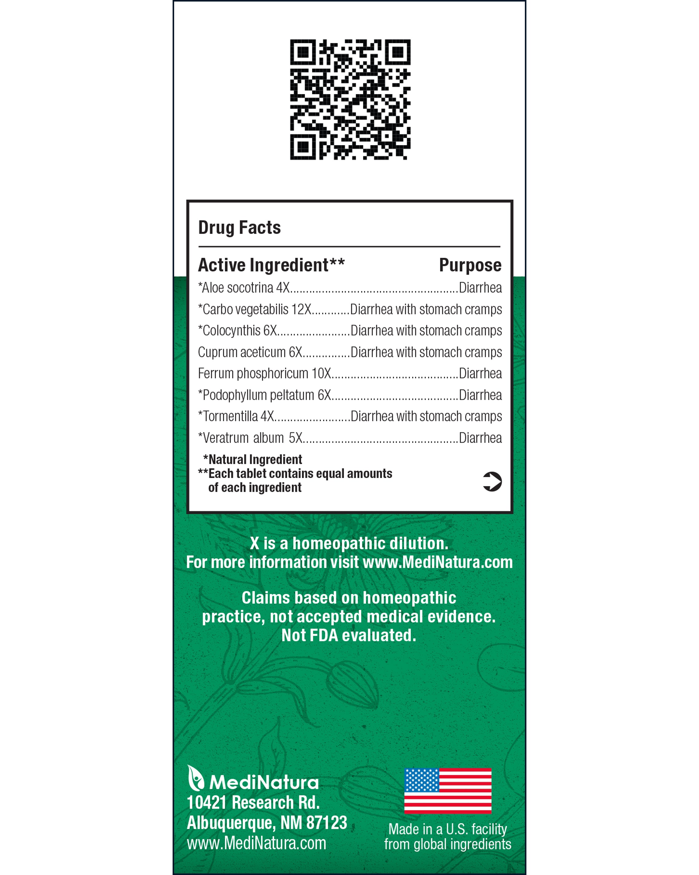 BHI Diarrhea active ingredient