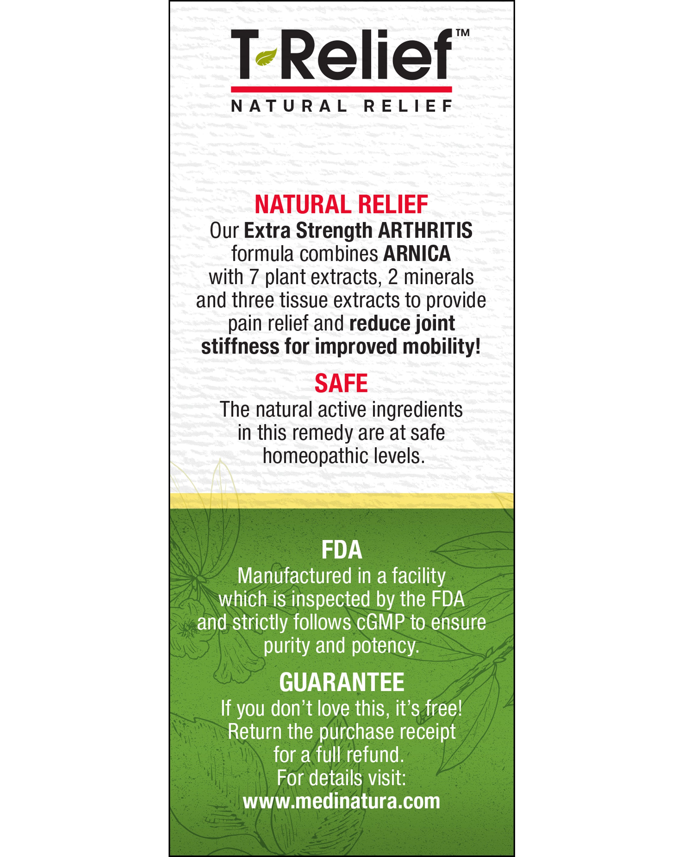 T-Relief Arthritis Extra Strength 100 Tablets Guarantee