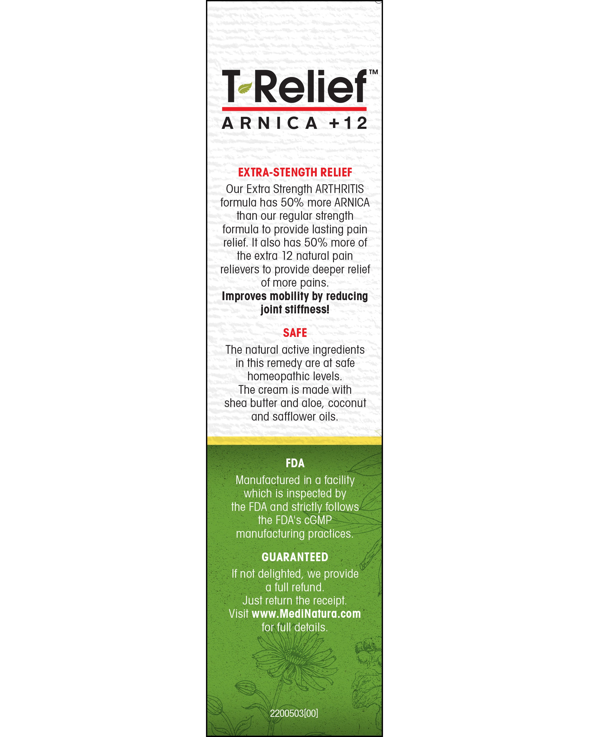 T-Relief Arthritis Extra Strength Cream 3oz Guarantee