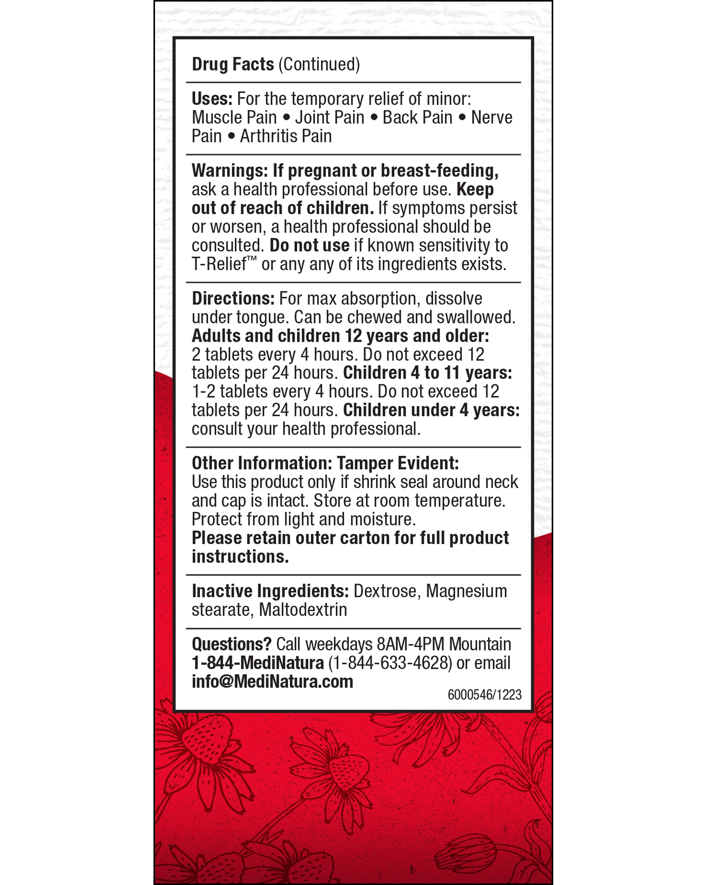 T-Relief Pain 100 Tablets Instructions