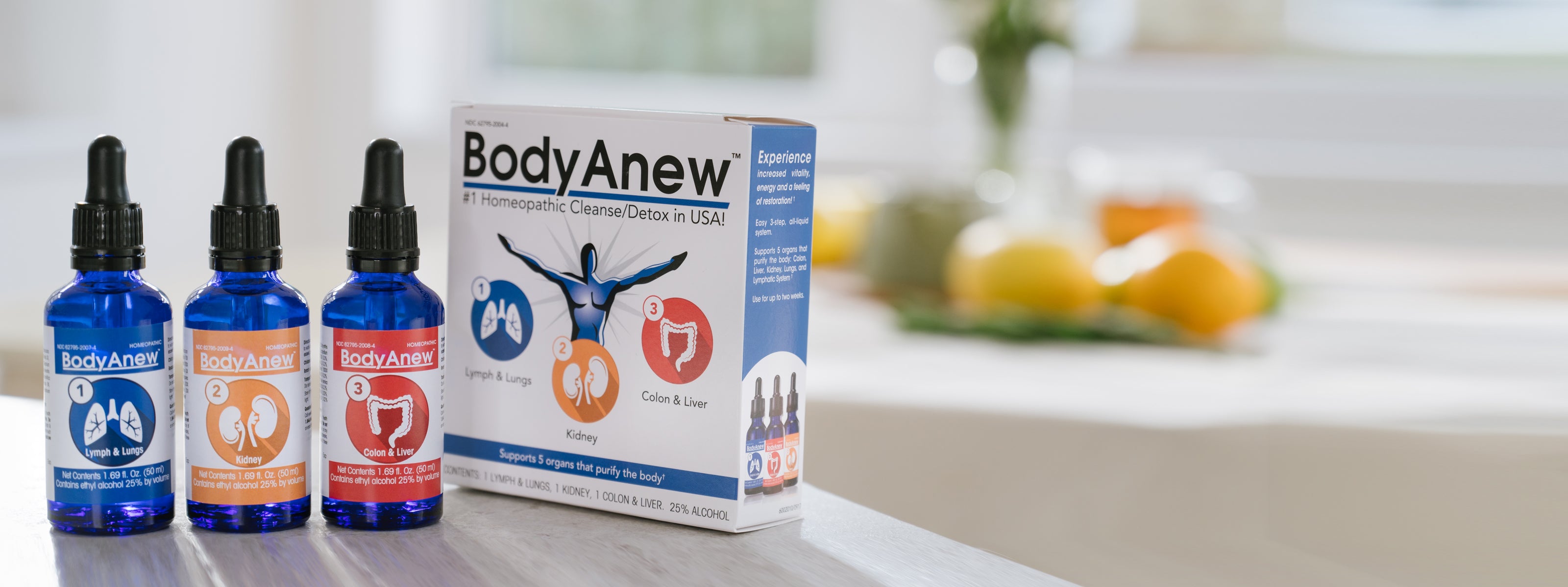 BodyAnew Detox product, on countertop